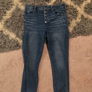 AEO High Waisted Button Jeans